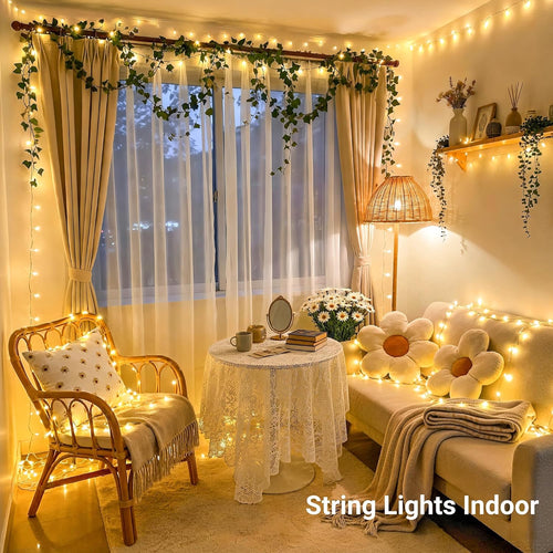 168FT 600 LED Christmas Lights Outdoor Waterproof Clear Wire Warm White Christmas Tree Lights Plug in String Fairy Lights for outside Indoor for Bedroom Wedding Party Holiday Xmas Decorations